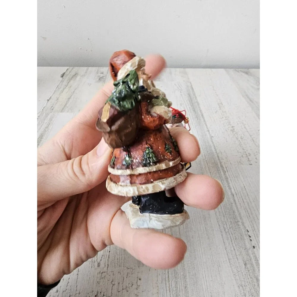 Vintage Father Christmas ornament figurine statue Xmas lantern‎ star tree